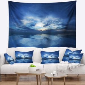 Designart Waters and Blue Sky Sunset, Medium/39" x 32"