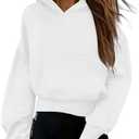 PRETTYGARDEN Women's 2026 Fall Hooded Sweatshirts Long Sleeve Half Zip Cropped Hoodies Pullover Winter Fashion Clothes, Medium