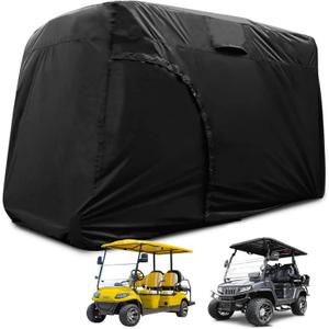 Golf Cart Cover 2/4/6 Passenger, 156"/144"/138"/125"/114"/95" Waterproof Golf Club Car Rain Covers 2/4 Passenger, Outdoor EZGO Yamaha Protective Golf Cart Covers, Golf Cart Enclosure Accessories