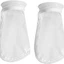 2 Pack 100 Micron 4" Plastic Ring, 9" Short Bag Nylon Mesh 4 Inch Filter Socks Bags for Aquarium Marine Reef Sump