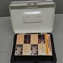 KYODOLED Large Cash Box with Combination Lock,Safe Metal Box for Money, Storage Lock Box with Money Tray,9.84"x 7.87"x 3.54" White Large