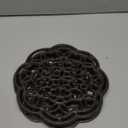 Yopay 2 Pack Cast Iron Trivet Heavy Duty, 7.7 inch Round Metal Trivet for Hot Pans or Teapot, Rustproof Pot Stands Holders with Rubber Pegs for Countertop, Dining Table, Kitchen Farmhouse Decoration