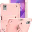 for Lenovo Idea Tab Plus/Tab K1212.1 Inch Android Tablet Protective case,Shockproof Lightweight Silicone Protective Cover with Stand,Child-Friendly Protection,Easy to Clean Design,Pink (FEN)