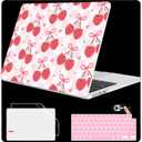 Mektron for 2026 MacBook Air 13-inch M5 Laptop Case A3449 with 13.6-inch Liquid Retina Display Fits 2025 A3240 M4 2024 A3113 M3 2023 A2681 M2 Printed Shell for MacBook Air 13.6", Cherries Bows C353