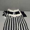 Angsuttc Skirt Sets Women 2 Piece Outfits Crochet Crop Tops and Striped Maxi Skirt Vacation Outfit (Medium, Black)