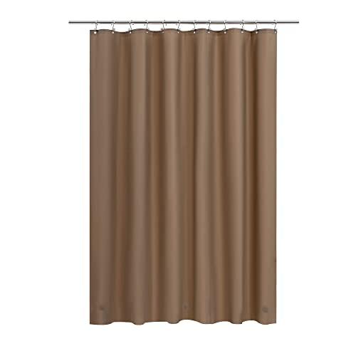 Barossa Design Brown Shower Curtain Liner - Premium PEVA, BPA & PVC Free, No Chemical Smell, Lightweight Standard Size Shower Curtain with 3 Magnets, Metal Grommets - Brown, 72x72 