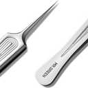 MR.GREEN Ingrown Hair Tweezers Needle Nose Pointed Tips Tweezers For Eyebrows Splinters Blackhead Removal Acne Clip Extractor (Short)