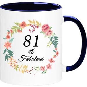 WOSIWULA 81th Birthday Mug, Turning 81 Year Old Gift, 1944 Vintage Coffee Cup, 81th Birthday Gift Idea for Her Women Mom Wife Aunt Sister Grandma Friends, Gift Box Packaging, 11oz