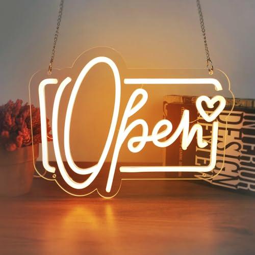 Open Neon Sign, Neon Signs Lights for Wall Decor Store, Perfect Gifts for business owners, Dimmable Neon Light 13.3 * 10.3 in