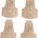 jojofuny 4pcs Wooden Carving Table Legs with Rose Design Rubber Wood Furniture Feet for Sofa Cabinet and Dresser Easy to Install Anti-Skid High Weight Capacity