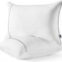 Bedsure Queen Pillows Set of 1, Luxury Hotel Firm Pillows for Sleeping, Decoration Strip Diamond Design Cover, Fluffy Original Down Alternative Filling for Side, Back or Stomach Sleepers