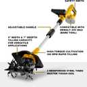 Cordless Garden Tiller Cultivator, Compatible with DeWalt 20V MAX Battery, 360 RPM High Torque, 9" Width x 7" Depth, Lightweight Garden Soil Tool for Weeding, Tool Only-Battery Not Included