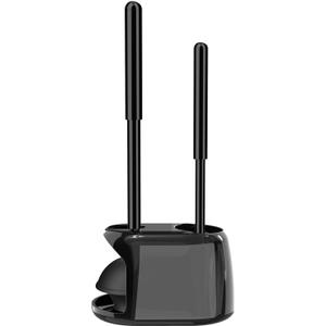 SetSail Toilet Brush and Plunger Set, Semi-Hidden Toilet Plungers Heavy Duty Toilet Bowl Brush and Holder for Bathroom Toilet Plunger and Brush Set for Deeply Cleaning - Black (1 Pack)