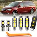 nsautolighting 11pcs Interior LED Lights Bulb Kit for Dodge Grand Caravan 2008 2009 2010 2011 2012 2013 2014 2015 2016 2017 2018 2019 Map Dome Door Trunk Lights Interior Bulbs Package + Install Tool
