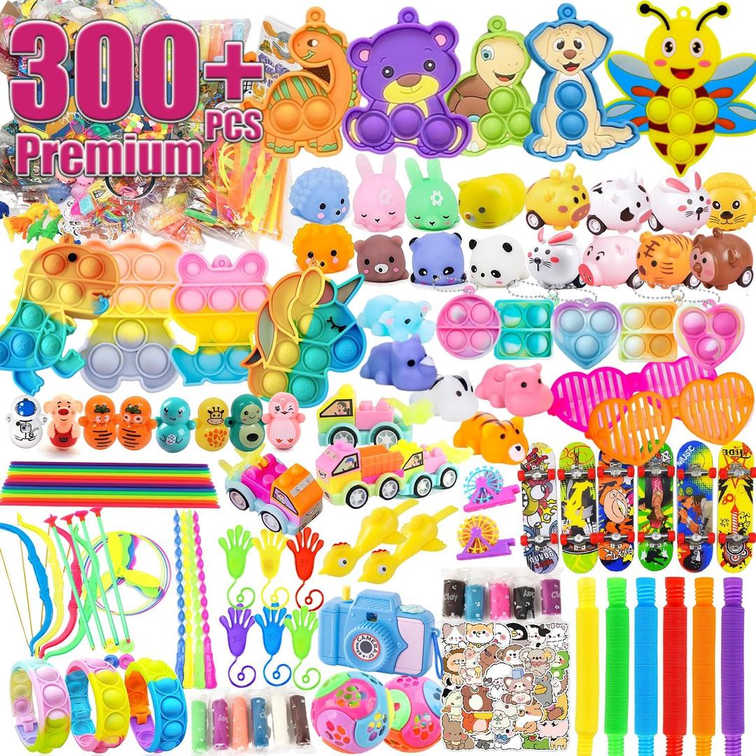 300+ PCS Premium Kids Party Favors Assortment, Classroom Prizes Toys, Gift Bulk, Goodie Bag Stuffers, Pinata Fillers, Easter Eggs Fillers for Boys And Girls.