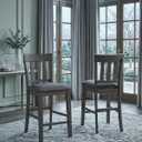 Signature Design by Ashley Hammis Rake Back Dining Room Chair, Set of 2, Dark Brown, 18"W x 23"D x 40"H