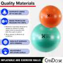 CanDo Inflatable Exercise Ball - Red 42", Durable Extra Thick Non-Slip Stability Ball for Core Workouts, Yoga, Pilates, Active Seating, Physical Therapy, Pregnancy, Home Gym, Flexibility