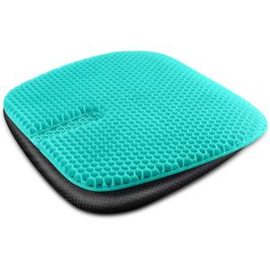 masteymoh Gel Seat Cushion for Long Sitting, Gel Cushions for Pressure Sores Relief, 18.5x17.3x1.2 Inches Cooling Gel Car Seat Cushion, Seat Cushions for Office Chairs with Breathable Nonslip Cover