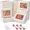 32Pcs 8x6x2.5 in Christmas Cookie Boxes with Window, White Bakery Boxes for Cookie, Treat Boxes Pastry Boxes for Gift Giving, Chocolate Covered Strawberries, Dessert, Donut, Cupcakes Muffins