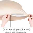 Anti Acne Pillowcase - King Size 20"x36" with Zipper, Premium 75% Viscose Derived from Bamboo, 25% Modal Blend, Beige, 1 Piece - Cooling Silky Satin Pillow Case - Oeko-TEX Certified