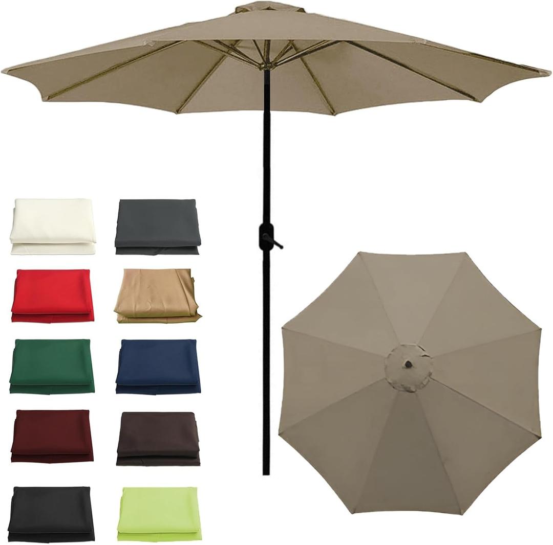Universal Umbrella Replacement Cloth, 6 Arms/8 Arms, 8.9ft/9.9ft (2.7M/3.0M), Garden Umbrella Replacement Parasol Fabric Cover, Patio Umbrella Replacement Canopy, Sun Umbrella Replacement Cloth ( Colo Universal Umbrella Replacement Cloth, 6 Arms/8 Arms, 8.9ft/9.9ft (2.7M/3.0M), Garden Umbrella Replacement Parasol Fabric Cover, Patio Umbrella Replacement Canopy, Sun Umbrella Replacement Cloth ( Colo