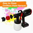 Cordless Paint Sprayer with 2 Batteries 2.1 lbs Lightweight 750W HVLP Electric Spray Paint Gun for DIY Homeowners, House Painting, Furniture, Cabinets, Walls, 5 Nozzles 3 Modes Easy Clean