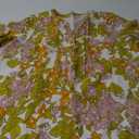 Angerella Womens 3/4 Sleeve Dressy Casual Top Trendy Shirts V Neck Business Work Chiffon Blouses (Small, Yellow Flower)