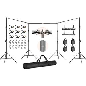 FUDESY Backdrop Stand Heavy Duty, 10x30ft Adjustable Photo Backdrop Stand