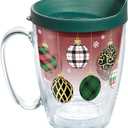 Tervis Christmas Holiday Ornaments Made in USA Double Walled Insulated Tumbler Travel Cup Keeps Drinks Cold & Hot, 16oz Mug, Classic