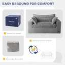 MAXYOYO 59" Bean Bag Sofa Couch, Loveseat Boneless Couch in a Box, Upholstered Small Mini Sofa with Deep Seating for Living Room Bedroom Office Apartment, No Assembly, Dark Grey