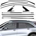 Window Trim Chrome Delete Kit for Cadillac XT4 2020-2024 Gloss Black Window Trim Overlay Cover Stainless Steel Blackout Molding