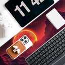 Red Mountain Large Mouse Pad Mountain Pattern Gaming Extended XL Mousepad Big Computer Keyboard Desk Mat for Non-Slip Rubber for Gaming and Office 31.5x11.8inch