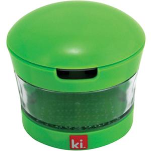 Garlic Perfection Press, Crusher, Mincer, and Storage Container - Easy to Clean - Stainless Steel Blades, Green 