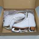 AhmyLion Figure Ice Skates for Beginners - White Comfortable Leather Ice Skates for Women, Men, Boys & Girls (Size Up 1 Size) (White, Womens Size-8/ Mens Size 6.5)