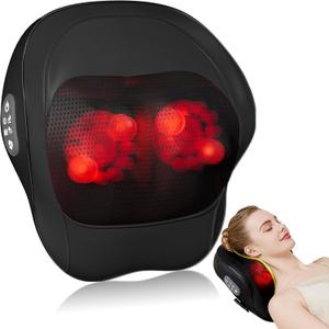 Rechargeable Back and Neck Massager with Heat,U6 New Upgrade Back Massager for Pain Relief Deep Tissue,4D Massage Heads,20 Massage Contacts for Neck,Shoulder,Legs,Foot,Gifts for Women Men