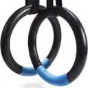 PACEARTH Gymnastic Rings 1100lbs Capacity with 14.76ft Adjustable Buckle Straps Pull Up Exercise Rings Non-Slip Rings for Home Gym Full Body Workout (Black)
