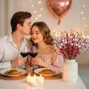 N&T NIETING 6 Valentines Day Decorations Artificial Flowers Berry Twig Stem, Heart Shaped Berry Picks Fake Flowers Bulk Branches Valentine's Day Gifts Anniversary Wedding Home Mothers Day Decor(Mix)