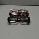 JM 3 Pack Oprah Style Reading Glasses for Women Men, Fashion Square Blue Light Blocking Readers +1.50