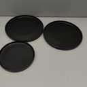 E-far 6-Piece Stoneware Dinnerware Sets, Black Plates and Bowls Set for 2, Kitchen Modern Dishes Set for Everyday & Formal, Chip and Scratch Resistant, Microwave & Dishwasher Safe, Matte Black