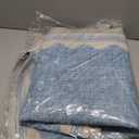 GarveeHome Scalloped 3x5 Area Rug Washable Non-Slip Low-Pile Indoor Rugs for Entryway Solid Blue Modern Minimalism Carpet for Bedroom Living Room Kitchen Bathroom Door Mat