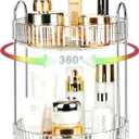 360 Rotating Makeup Organizer, 2 Tier Lazy Susan Bathroom Counter Organizer, Skincare Organizers, Spinning Perfume Organizer & Vanity Organizer Countertop (Silver Clear, 2 Tier)