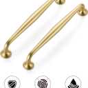Ravinte 10 Pack 6-1/4 Inch Brushed Brass Kitchen Cabinet Handles Solid Zinc Alloy Cabinet Pulls Cupboard & Drawer Handles