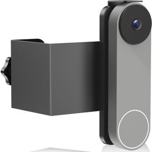 Anti-Theft Mount Compatible with Google Nest Doorbell (Battery), No Drill Adjustable Mounting Bracket Holder Accessories for Apartment Rentals, Enhanced Protection Doorbell Mount Bracket