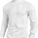 OYOANGLE Men's Knit Sweatshirts Mock Neck Long Sleeve Work Casual Pullover Tops (XL)