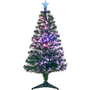 4FT Fiber Optic Green Christmas Tree Artificial Tree with Stand,Pre-lit Full Xmas Tree with Top Star Perfect for Indoor Holiday Decoration