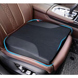Allaboutsla Car Seat Cushion, Car Seat Cushions for Driving with Comfort Memory Foam - Sciatica & Back Pain Relief, Suitable for Car, Truck, Office Chair (Black)