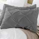 King Pillow Shams Set of 2 Pinch Pleated Dark Grey Pillow Shams King Size 20x36 Pillow Covers 100% Egyptian Cotton 600 TC Soft Skin Friendly Cushion Cover Cases Pinch Decorative Pillow Shams for Bed