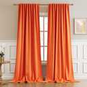 DUALIFE Extra Long Curtains for Sliding Glass Door - Fall Decor Curtains for Living Room Bedroom 52x108 Inch,Back Tab and Rod Pocket,2 Panels