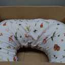 Boppy Nursing Pillow - Firm, Ergonomic U-Shaped Bottle and Breastfeeding Pillow with High Lift for Comfort and Support, Spacious Surface - Neutral Plants and Animals