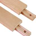 2 PCS Wax Coated 18 Inches Wood Drawer Slide, Classic Traditional Wood Center Guide Track